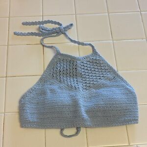 Kendall & Kylie Light Blue Crochet Bandeau